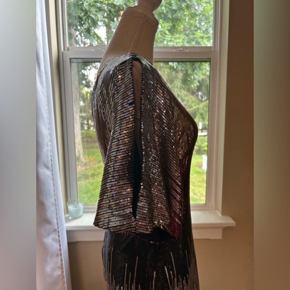 Bisou Bisou One-Shoulder Sequin Dress Size 4 Excellent Condition🤩🤩 - Picture 2 of 4